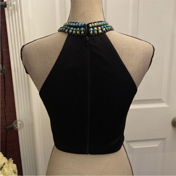 Crystal doll Beaded/crystal embellished Halter Crop Top, S - Picture 9 of 11